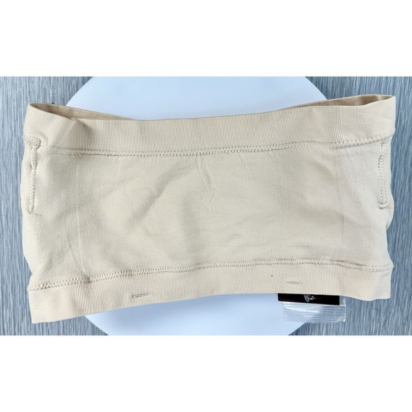 La Leche League Bandeau No Wire Bra 4206 With Clear Strap NWT Sz: XL Fits D Beig - Picture 7 of 8